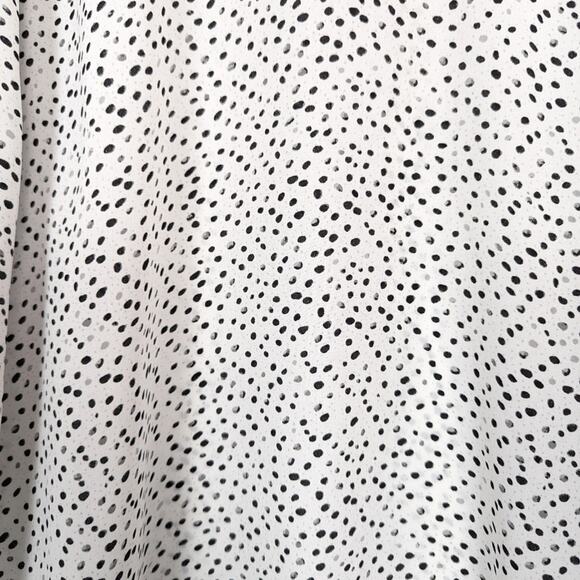 Maison d’ Amélie White & Black Dotted Ruffle Trim Blouse Size L - Picture 6 of 8